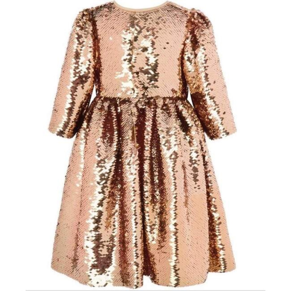 Lola + the Boys Sequin Flip Rose Gold Party Dress